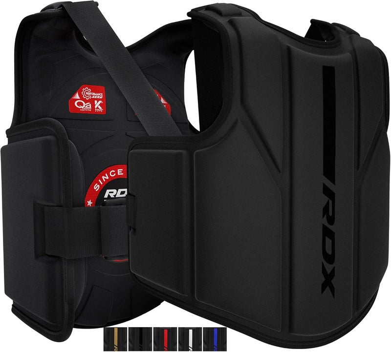 Rdx Boxing Body Protector, MMA Kickboxing Muay Thai Boxing Chest Guard, Sparring Training Heavy Punching, Kara Adjustable Strike Shield, Martial Arts Upper Body Ribs Protection Pad, Taekwondo Vest - Image 1